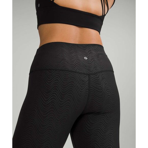 New NWT Lululemon Align Leggings 18 HR 28 Aqueous Emboss Black Women Yoga Stripe - Picture 3 of 6